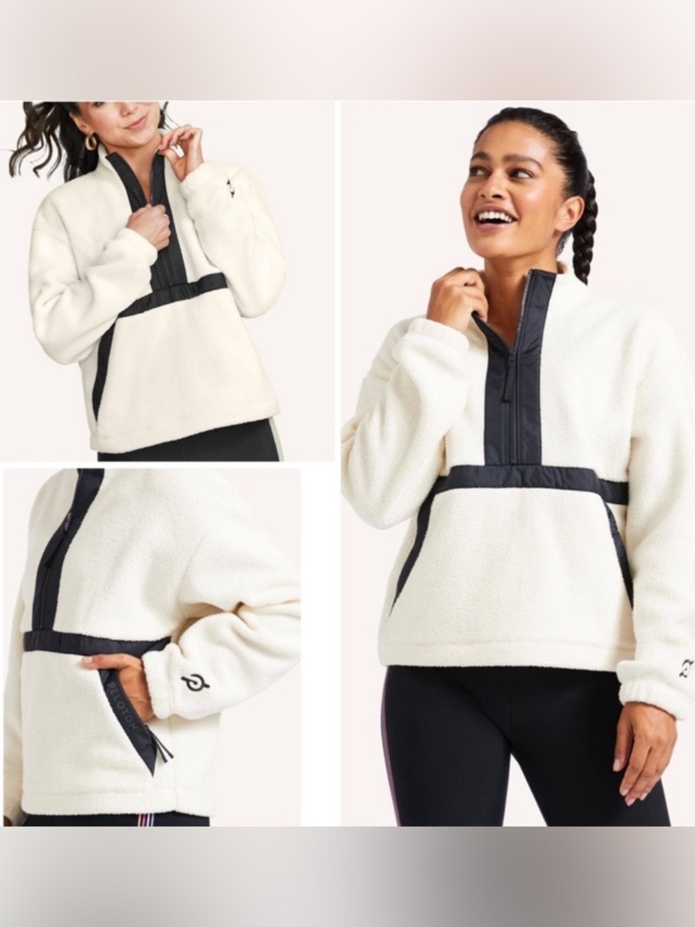 Peloton Apparel Cozy Sherpa Fleece Half Zip Pullover-size XL *like NEW*